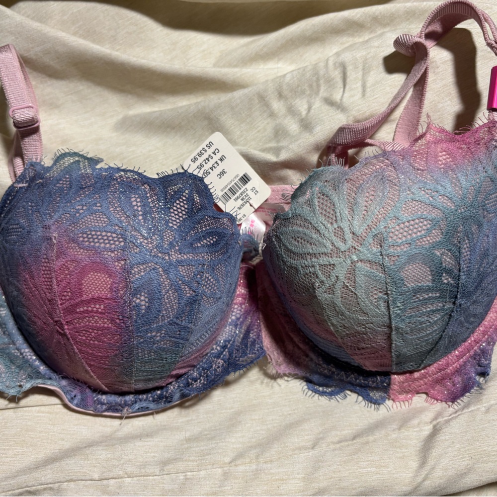 Pink by VS Elegant Lace Underwire Bra - Size 36C